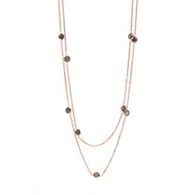 Söğütlü Silver SGTL8538 Gümüş Rose Onix Sıra Taşlı Kadın Kolye