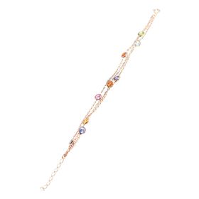 Söğütlü Silver SGTL8542 Gümüş Rose Renkli Sıra Taşlı Kadın Bileklik