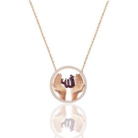Söğütlü Silver SGTL8580 Gümüş Üç Boyutlu M Harfi Rose Kolye