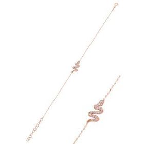 Söğütlü Silver SGTL8630 Rose Renk Gümüş Yılan Modeli Top Kadın Bileklik