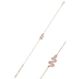 Söğütlü Silver SGTL8630 Rose Renk Gümüş Yılan Modeli Top Kadın Bileklik