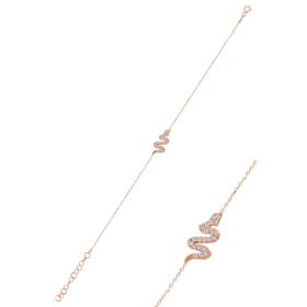 Söğütlü Silver SGTL8630 Rose Renk Gümüş Yılan Modeli Top Kadın Bileklik