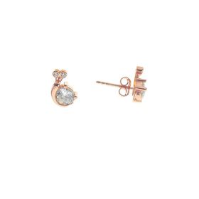 Söğütlü Silver SGTL8678 Rose Zirkon Taşlı Minik Salyangoz Gümüş Kadın Küpe