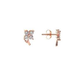 Söğütlü Silver SGTL8685 Rose Zirkon Taşlı Minik Yonca Gümüş Kadın Küpe