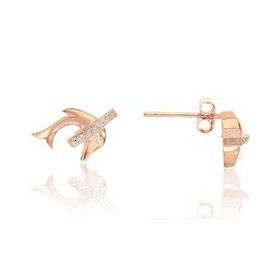 Söğütlü Silver SGTL8701 Rose Halkalı Yunus Balığı Gümüş Kadın Küpe