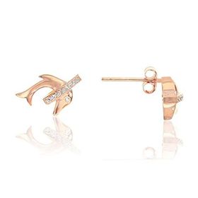 Söğütlü Silver SGTL8701 Rose Halkalı Yunus Balığı Gümüş Kadın Küpe