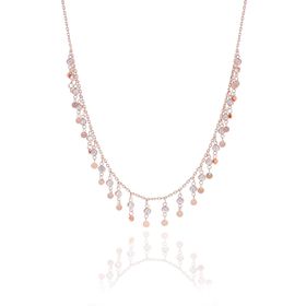 Söğütlü Silver SGTL8745 Rose Renk Gümüş Pullu Ve Zirkon Taşlı Kadın Kolye