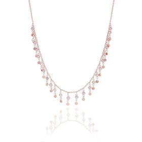 Söğütlü Silver SGTL8745 Rose Renk Gümüş Pullu Ve Zirkon Taşlı Kadın Kolye