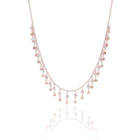 Söğütlü Silver SGTL8745 Rose Renk Gümüş Pullu Ve Zirkon Taşlı Kadın Kolye