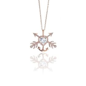 Söğütlü Silver SGTL8747 Rose Renk Gümüş Kalpli Çapa Ok Kadın Kolye
