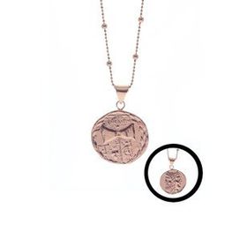 Söğütlü Silver SGTL8754 Rose Renk Gümüş Top Zincirli Çift Taraflı Antik Para Kadın Kolye