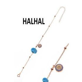 Söğütlü Silver SGTL8854 Gümüş Göz ve Toplu Zincir Turkuaz Halhal