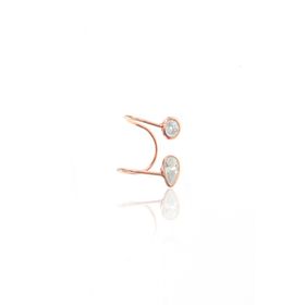 Söğütlü Silver SGTL8981 Rose Damlalı Zirkon Taşlı Kıkırdak Gümüş Küpe