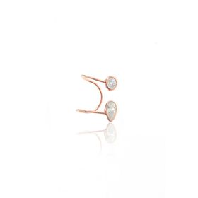 Söğütlü Silver SGTL8981 Rose Damlalı Zirkon Taşlı Kıkırdak Gümüş Küpe