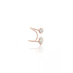 Söğütlü Silver SGTL8981 Rose Damlalı Zirkon Taşlı Kıkırdak Gümüş Küpe