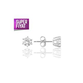 Söğütlü Silver SGTL9225 Pırlanta Modeli Tek Taş Kadın Gümüş Küpe