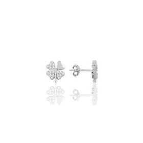 Söğütlü Silver SGTL9463 Zirkon Taşlı Yonca Modeli Gümüş Küpe