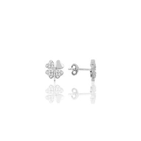 Söğütlü Silver SGTL9463 Zirkon Taşlı Yonca Modeli Gümüş Küpe