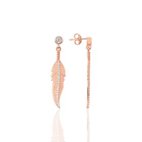 Söğütlü Silver SGTL9480 Zirkon Taşlı Tüy Modeli Gümüş Küpe