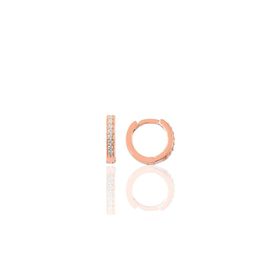 Söğütlü Silver SGTL9495 Gümüş 12 Mm Rose Zirkon Taşlı Halka Küpe