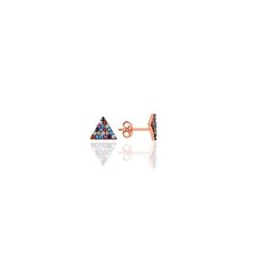 Söğütlü Silver SGTL9605 Mix Taşlı Üçgen Gümüş Küpe