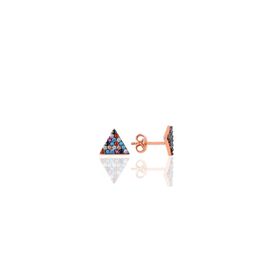 Söğütlü Silver SGTL9605 Mix Taşlı Üçgen Gümüş Küpe