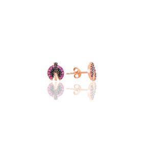 Söğütlü Silver SGTL9654ROSE Rose Burgu Uzun Çubuk Gümüş Küpe