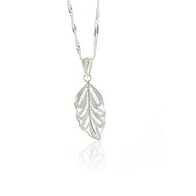 Söğütlü Silver SGTL9682 Telkari Yaprak Modeli Ve Singapur Zincir Kadın Gümüş Kolye