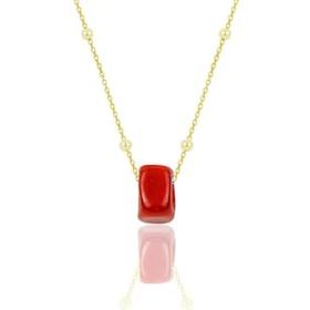 Söğütlü Silver SGTL9717GOLD Mercan Renkli Top Zincirli Kadın Gümüş Kolye