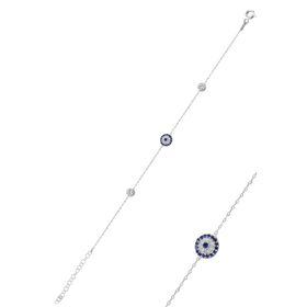 Söğütlü Silver SGTL9720 Model Zirkon Taşlı Gümüş Kadın Nazarlık Bileklik
