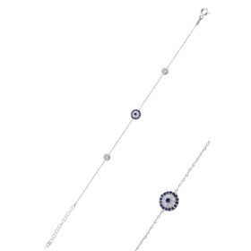 Söğütlü Silver SGTL9720 Model Zirkon Taşlı Gümüş Kadın Nazarlık Bileklik