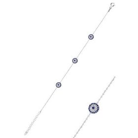 Söğütlü Silver SGTL9721 Model Zirkon Taşlı Gümüş Kadın Nazarlık Bileklik