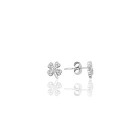 Söğütlü Silver SGTL9723RODAJ Zirkon Taşlı Mini Yonca Gümüş Küpe
