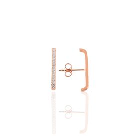 Söğütlü Silver SGTL9723ROSE Zirkon Taşlı Mini Yonca Gümüş Küpe