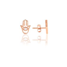 Söğütlü Silver SGTL9723ROSE Zirkon Taşlı Mini Yonca Gümüş Küpe