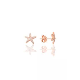 Söğütlü Silver SGTL9725ROSE Zirkon Taşlı Deniz Yıldızı Gümüş Küpe