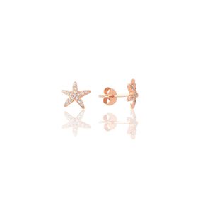 Söğütlü Silver SGTL9725ROSE Zirkon Taşlı Deniz Yıldızı Gümüş Küpe
