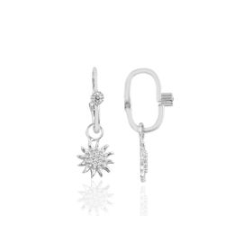 Söğütlü Silver SGTL9733RODAJ Rodyumlu Çizgi Gümüş Küpe