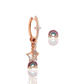 Söğütlü Silver SGTL9733ROSE Rose Çizgi Gümüş Küpe