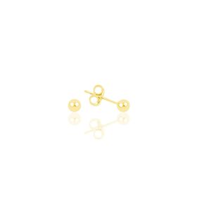 Söğütlü Silver SGTL9785GOLD Gümüş 4 Mm Altın Rengi Top Kadın Küpe