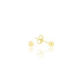 Söğütlü Silver SGTL9785GOLD Gümüş 4 Mm Altın Rengi Top Kadın Küpe