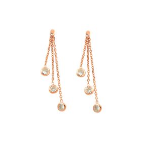 Söğütlü Silver SGTL9842ROSE Beyaz Taşlı Rose Halka Gümüş Küpe