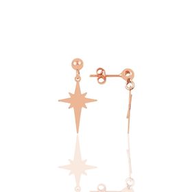 Söğütlü Silver SGTL9847 Rose Kutup Yıldız Modeli Gümüş Küpe