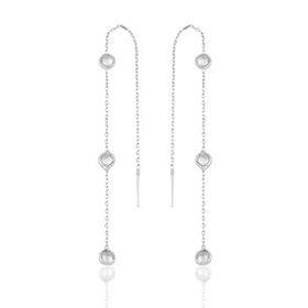 Söğütlü Silver SGTL9860ROSE 3 Taşlı Zincirli Gümüş Küpe