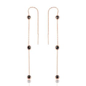 Söğütlü Silver SGTL9860ROSE 3 Taşlı Zincirli Gümüş Küpe