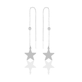 Söğütlü Silver SGTL9862RODAJYILDIZ Taşlı Zincirli Yıldız Gümüş Küpe