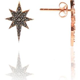 Söğütlü Silver SGTL9862SIYAHKUTUP Oniks Taşlı Zincirli Kutup Yıldızı Gümüş Küpe