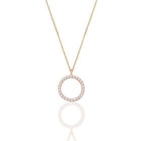 Söğütlü Silver SGTL9865ROSE Beyaz Taşlı Halka Modeli Gümüş Kolye