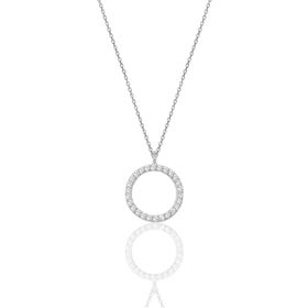 Söğütlü Silver SGTL9865ROSE Beyaz Taşlı Halka Modeli Gümüş Kolye
