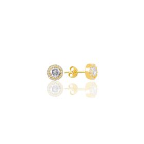 Söğütlü Silver SGTL9940GOLD Gümüş Altın Yaldızlı Pırlanta Modeli Küpe